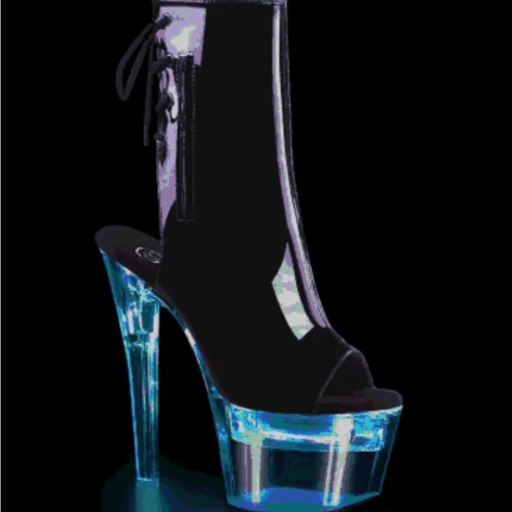 Pleaser Flashdance-1018-7 Ankle Boot  7" Platform Booties Pole Dance Light up